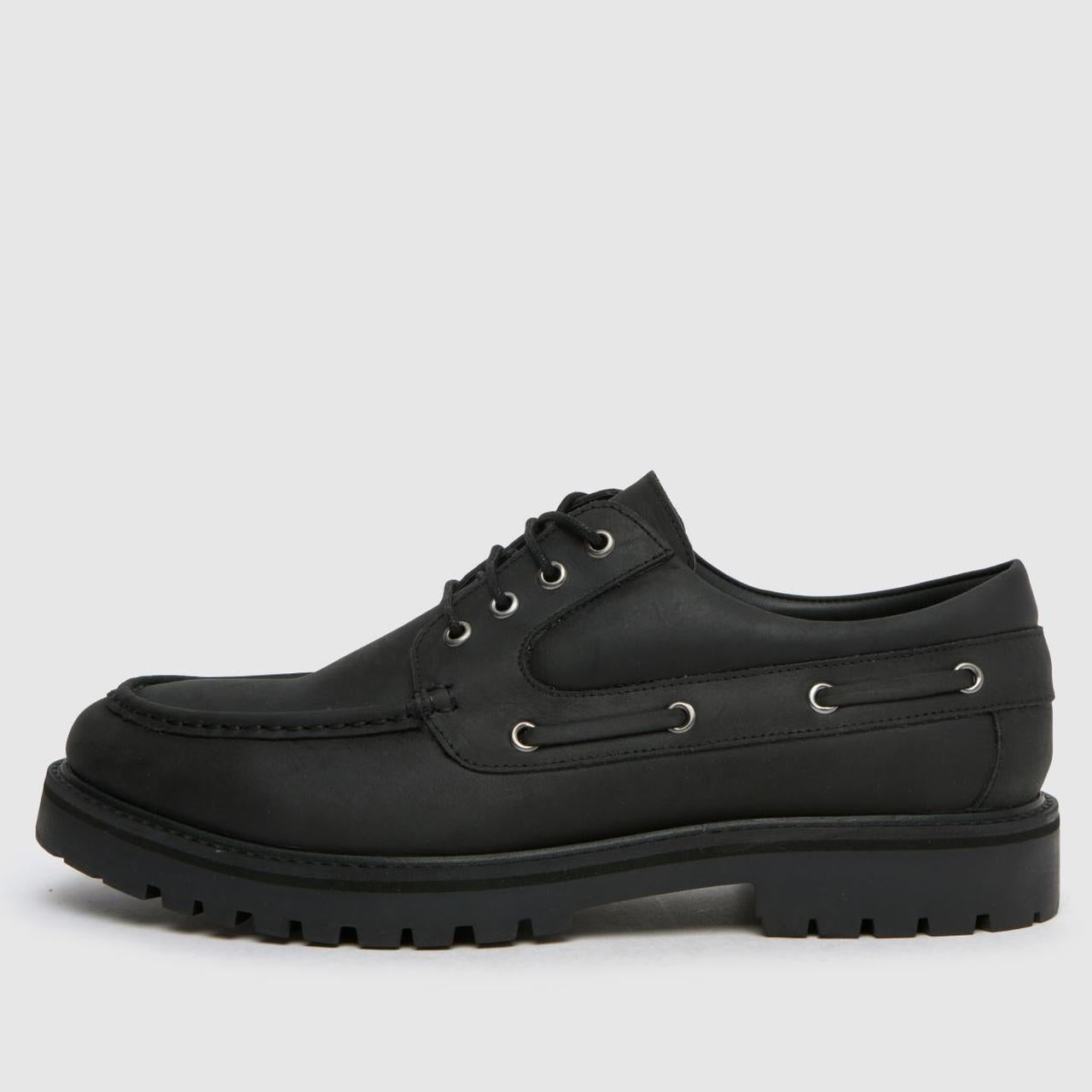 Patrick Leather Lace-Up in Black